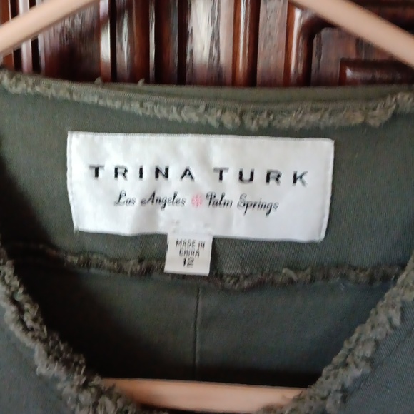 Trina Turk Jacket size 12, earth tone green - Picture 2 of 3
